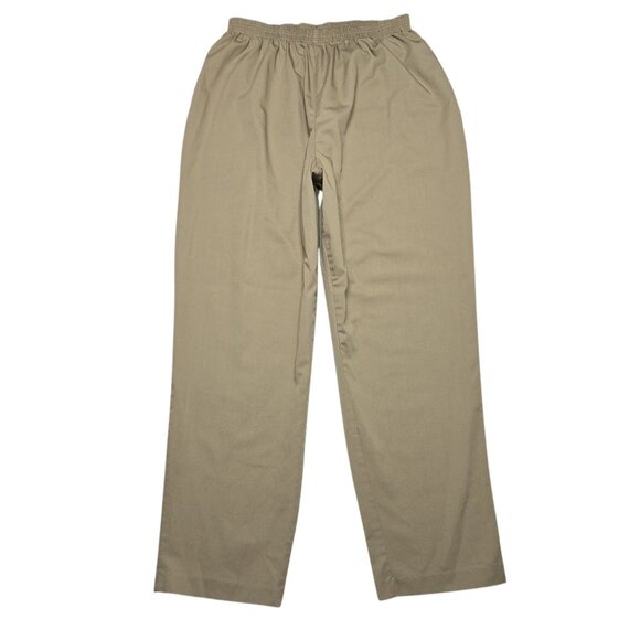 Priority One Pants - Vintage Priority One‎ Pants Womens 26 Khaki Brown Elastic Waist Workwear Pleated